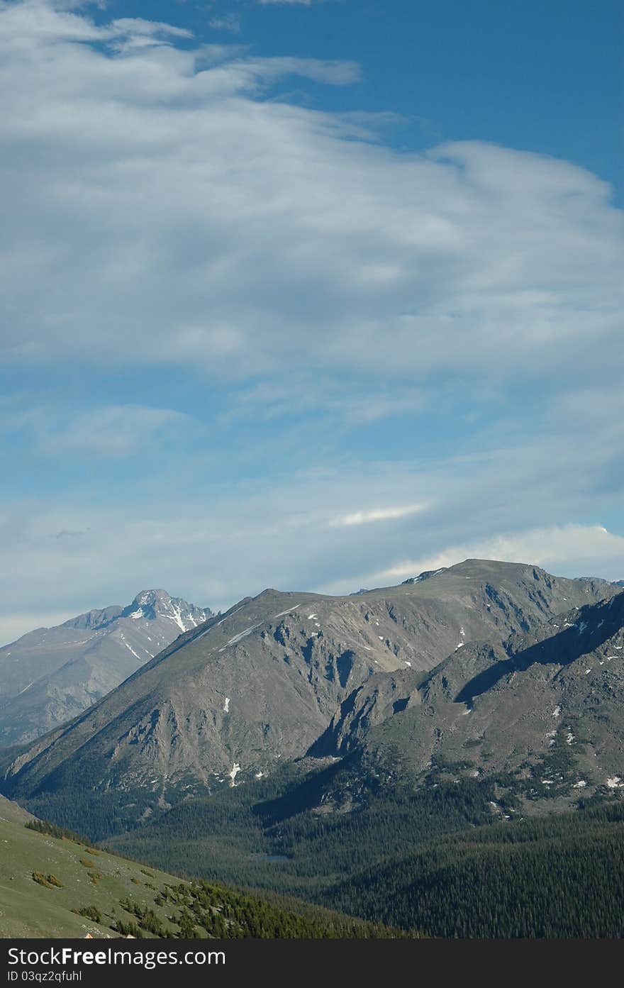 A view of the Rocky Mountains in Colorado. A view of the Rocky Mountains in Colorado