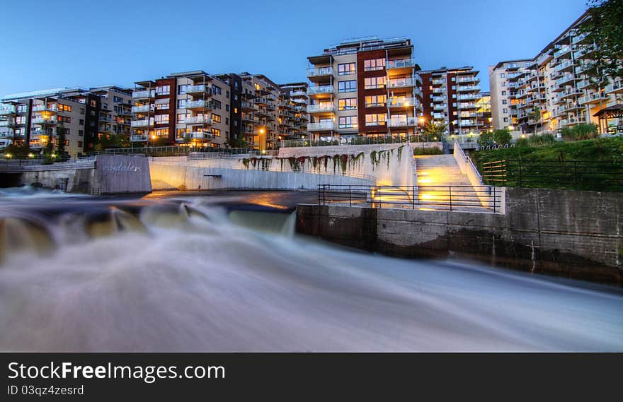 Building complex and river in  Norway