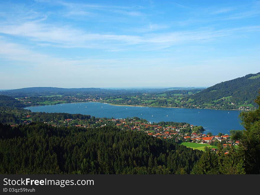 Lake Tegernsee in the Bavarian Alps, Germany