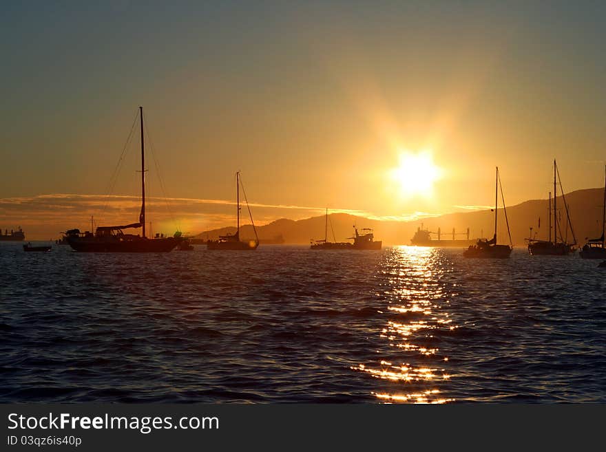 I took this photo in Vancouver as the boats were gathering to watch a firework competition. I took this photo in Vancouver as the boats were gathering to watch a firework competition.