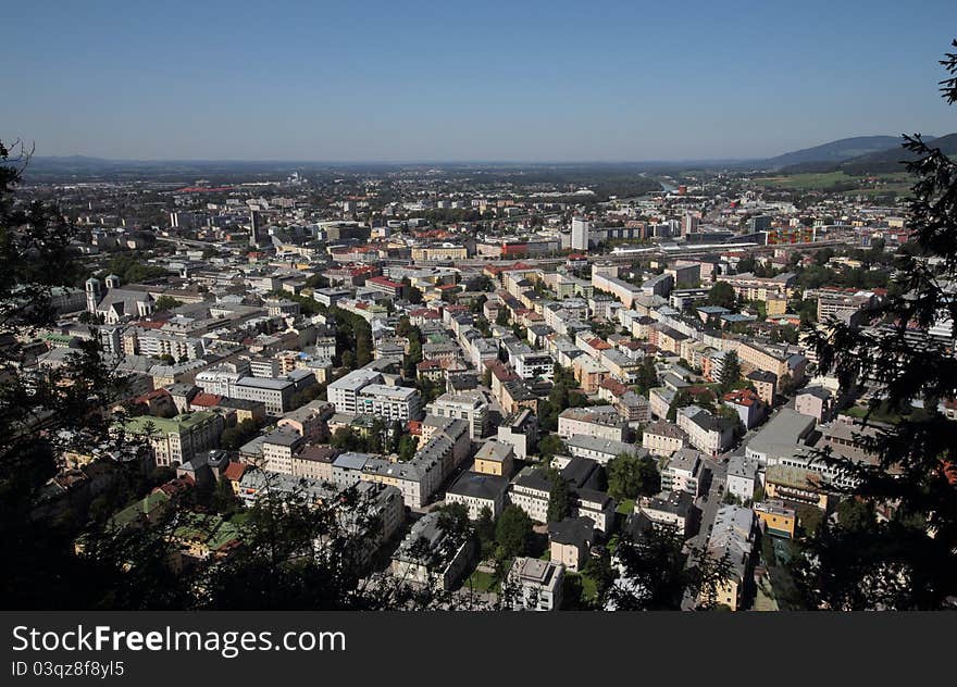 View to the north direction taken from the Kapuzinerberg hill. View to the north direction taken from the Kapuzinerberg hill.