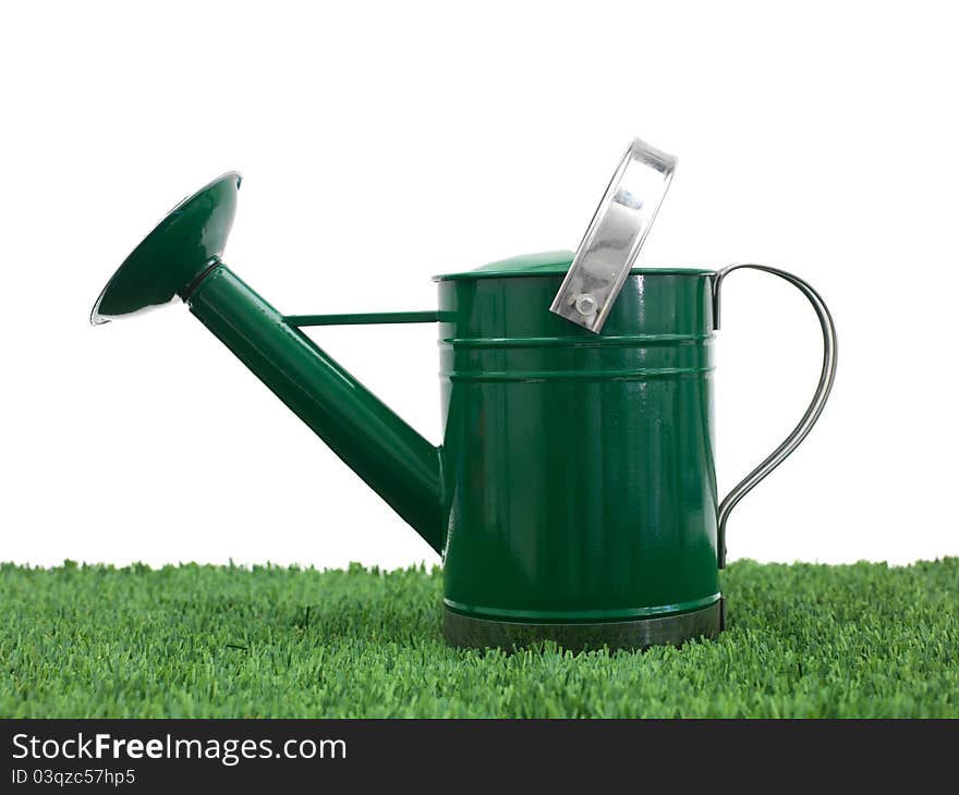 A watering can  against a white background