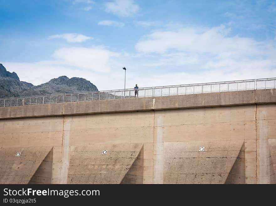 Dam between mountains in spanish national park