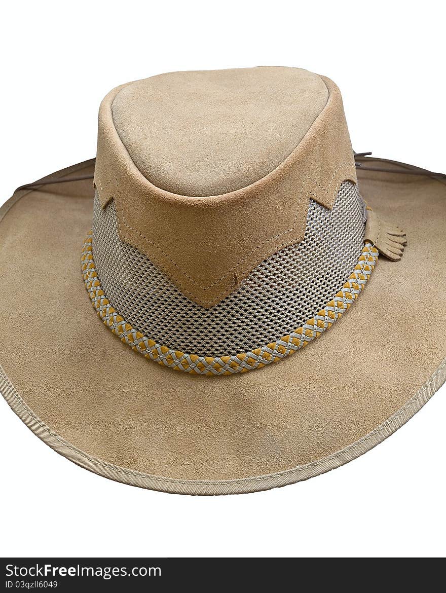 Traditional man's hat - closeup isolated on white