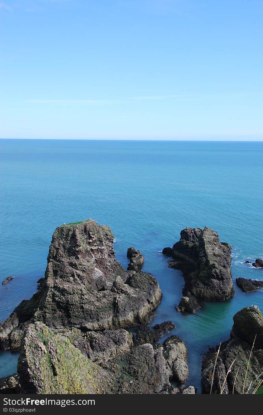 Rugged Coastline at Dunnottar Castle