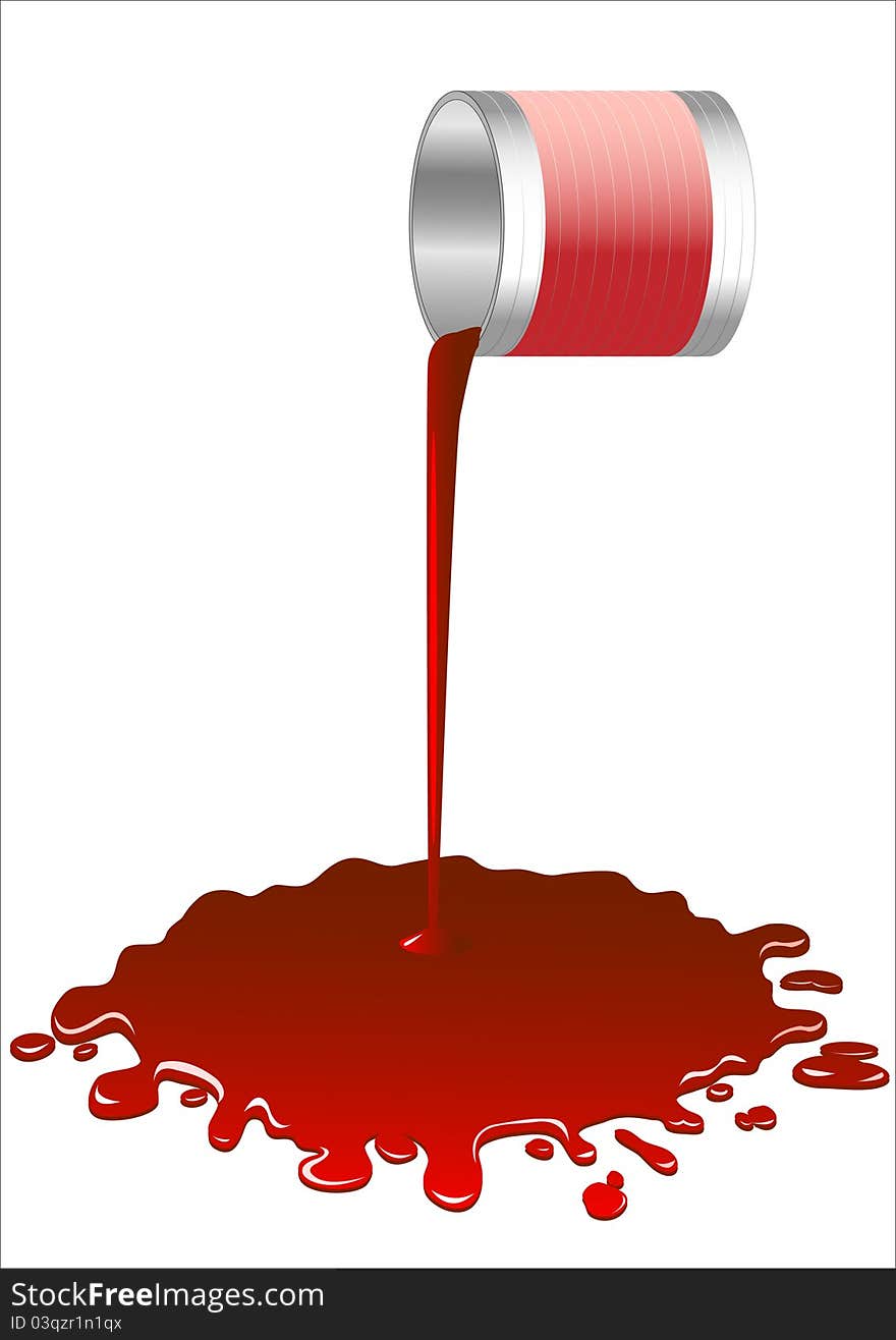 Spilled  Red Paint