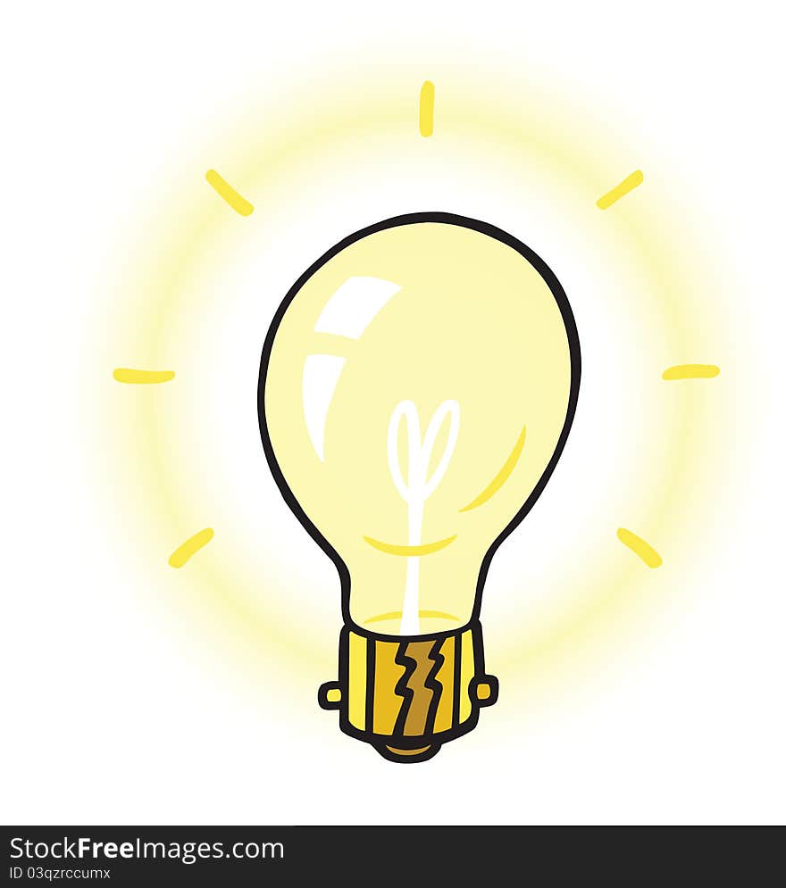 A light bulb has been switched on. A light bulb has been switched on.