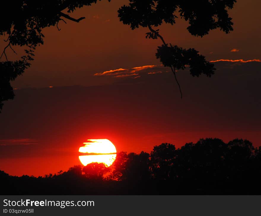 Late summer evening relaxed sunset on the peak of the emotions