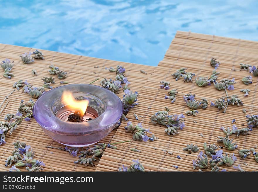 Spa background with lavender herbs. Spa background with lavender herbs