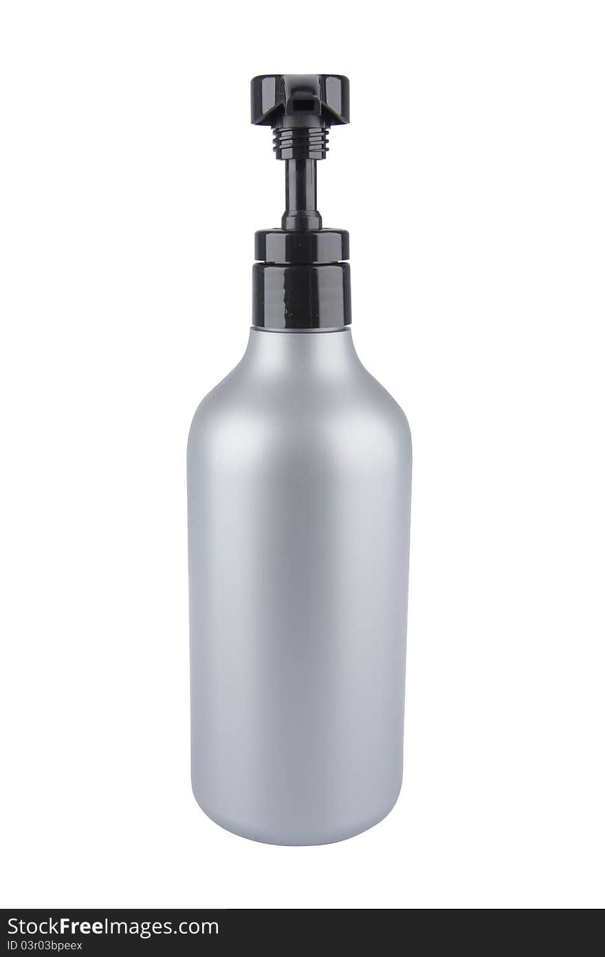 Studio Photo: Gray Hair Shampoo Bottle. Studio Photo: Gray Hair Shampoo Bottle