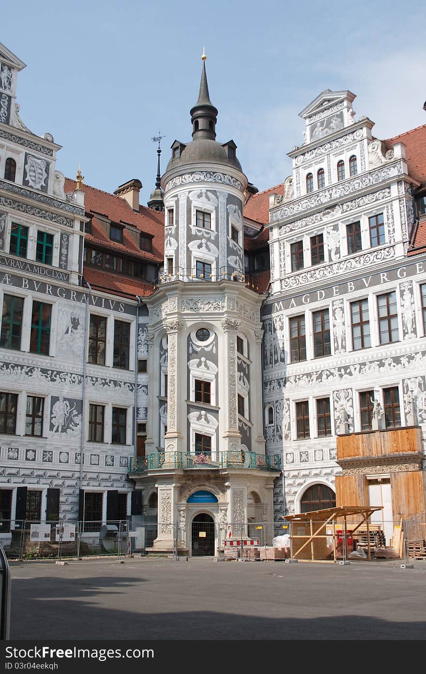 The courtyard of the Palace residence in Dresden. Germany