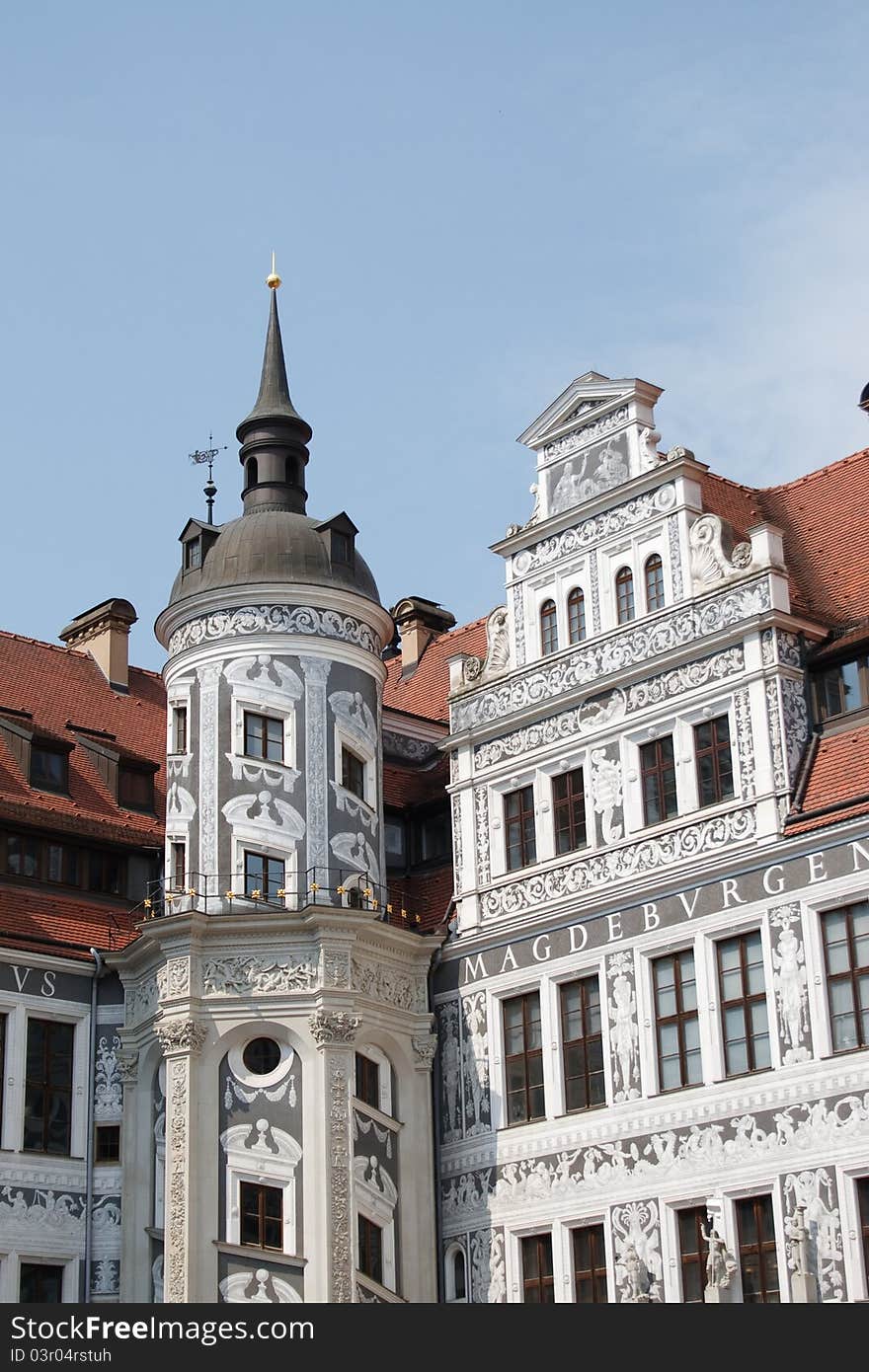 Beautifully restored building in Dresden. Germany