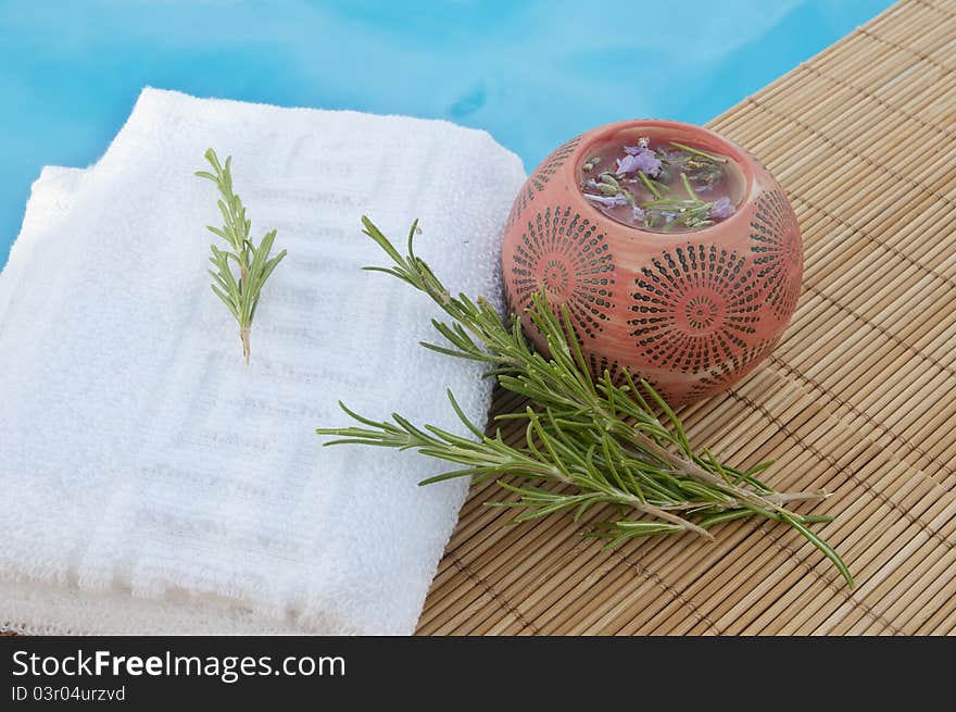 Spa background with natural herbs