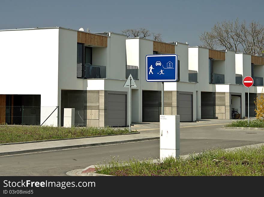 Panorama of new modern homes Czech Republic. Panorama of new modern homes Czech Republic