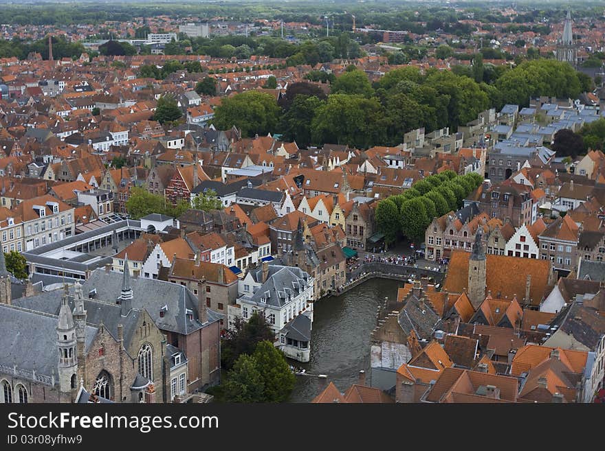 Panoramic View Of Bruges, Belgium