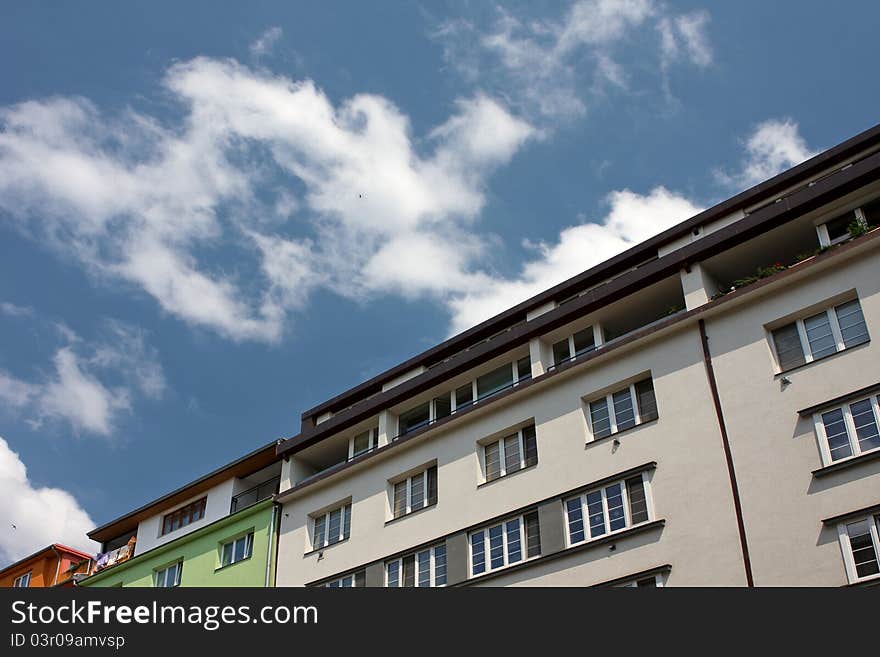 Panorama of new modern homes Czech Republic. Panorama of new modern homes Czech Republic