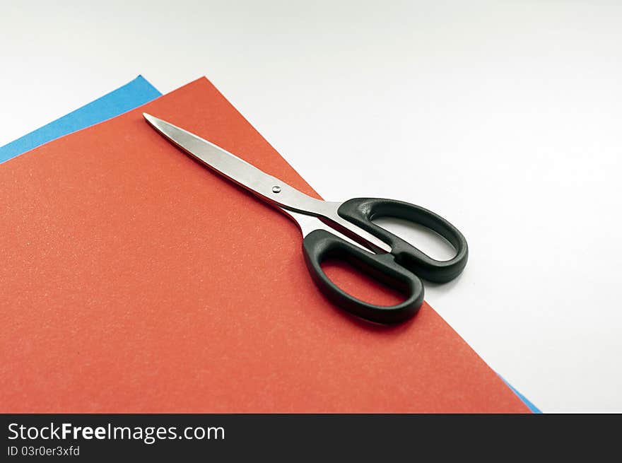 Shears and paper used as handwork