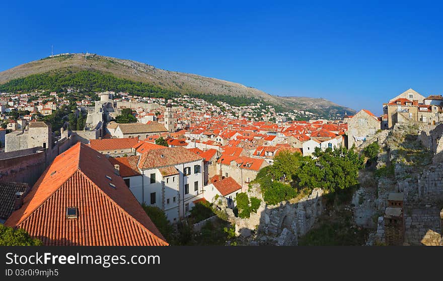 Panorama of Dubrovnik in Croatia