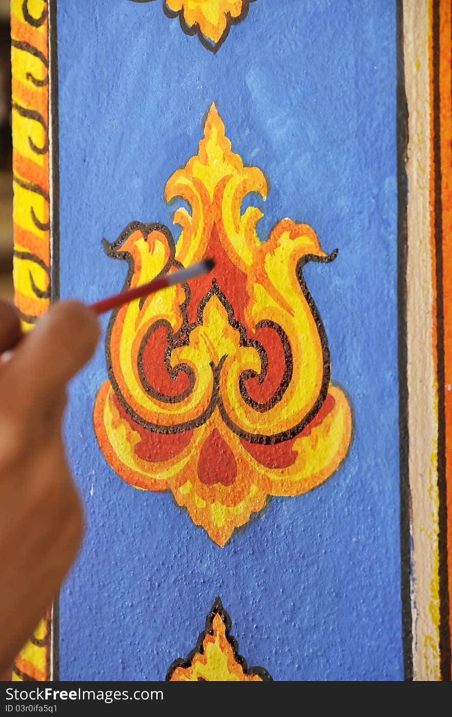 Painting murals in the temples A belief in Buddhism. Painting murals in the temples A belief in Buddhism.