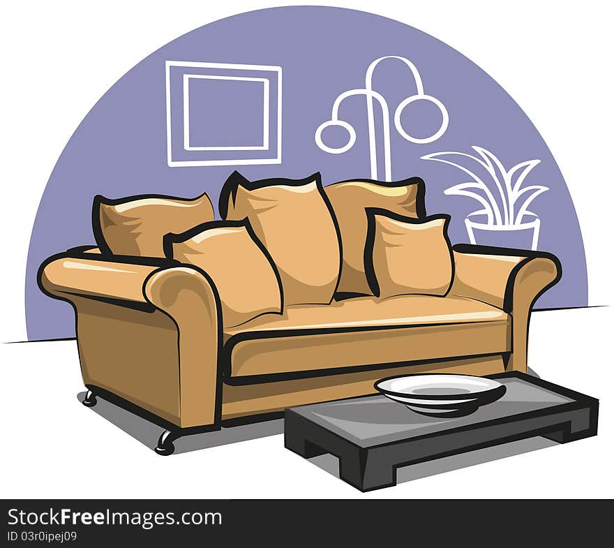 Couch and table