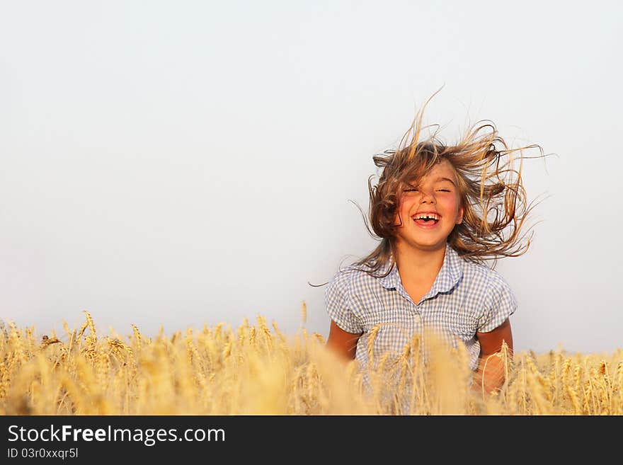 Happy girl on natural background