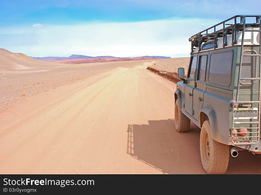 Red Desert Road In SUV