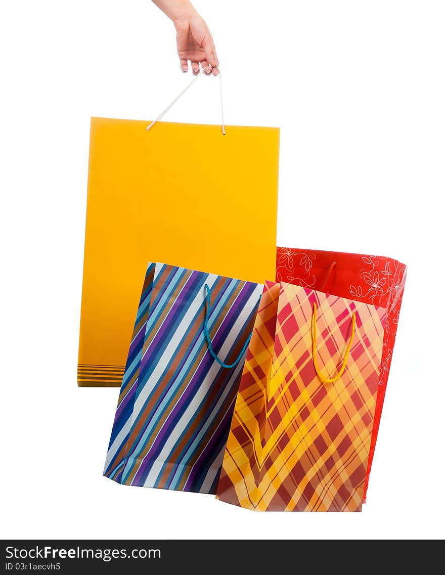 Shopping bags isolated on a white background