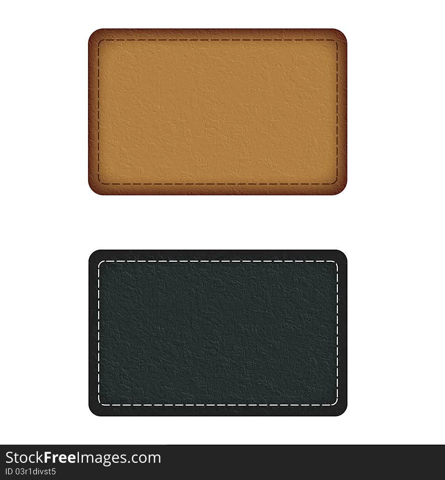 Illustration leather plate on a white background. Illustration leather plate on a white background