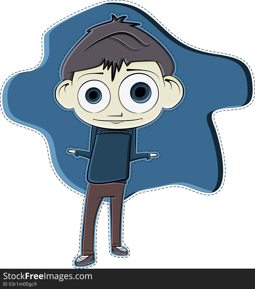 This is illustration of Vector Cartoon Boy. Humor.