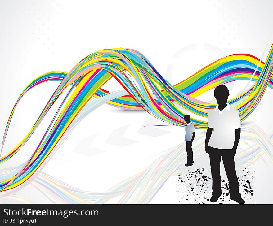 Abstract rainbow color wave background vector illustration