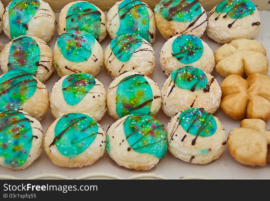 Fancy bread with green  jelly