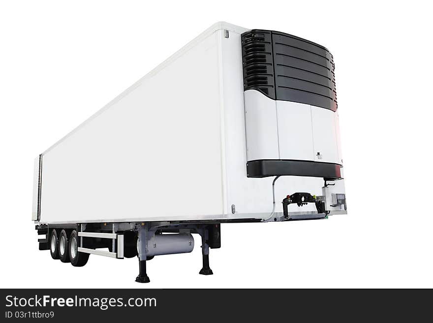 The image of semitrailer isolated under the white background