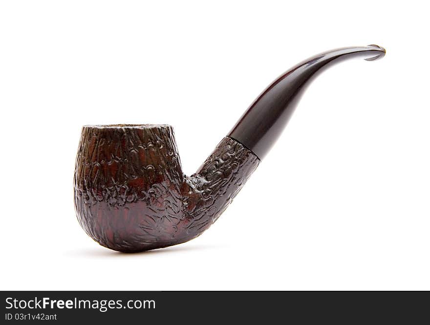 Tobacco pipe on white background