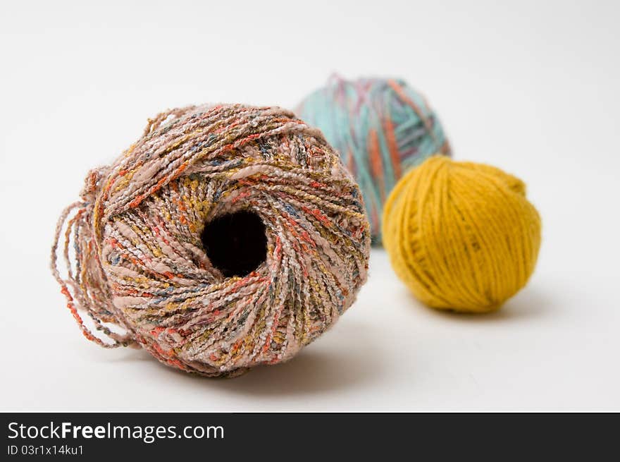 Various Yarn against a white background. Various Yarn against a white background.