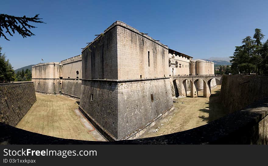 A panoramic view of Spanish Castle in L'Aquila (Abruzzo,Italy). A panoramic view of Spanish Castle in L'Aquila (Abruzzo,Italy)