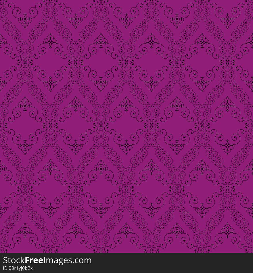 Seamless abstract purple orient pattern