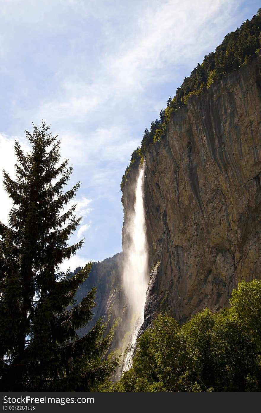 Staubachfall in Lauterbrunnen in Switzerland