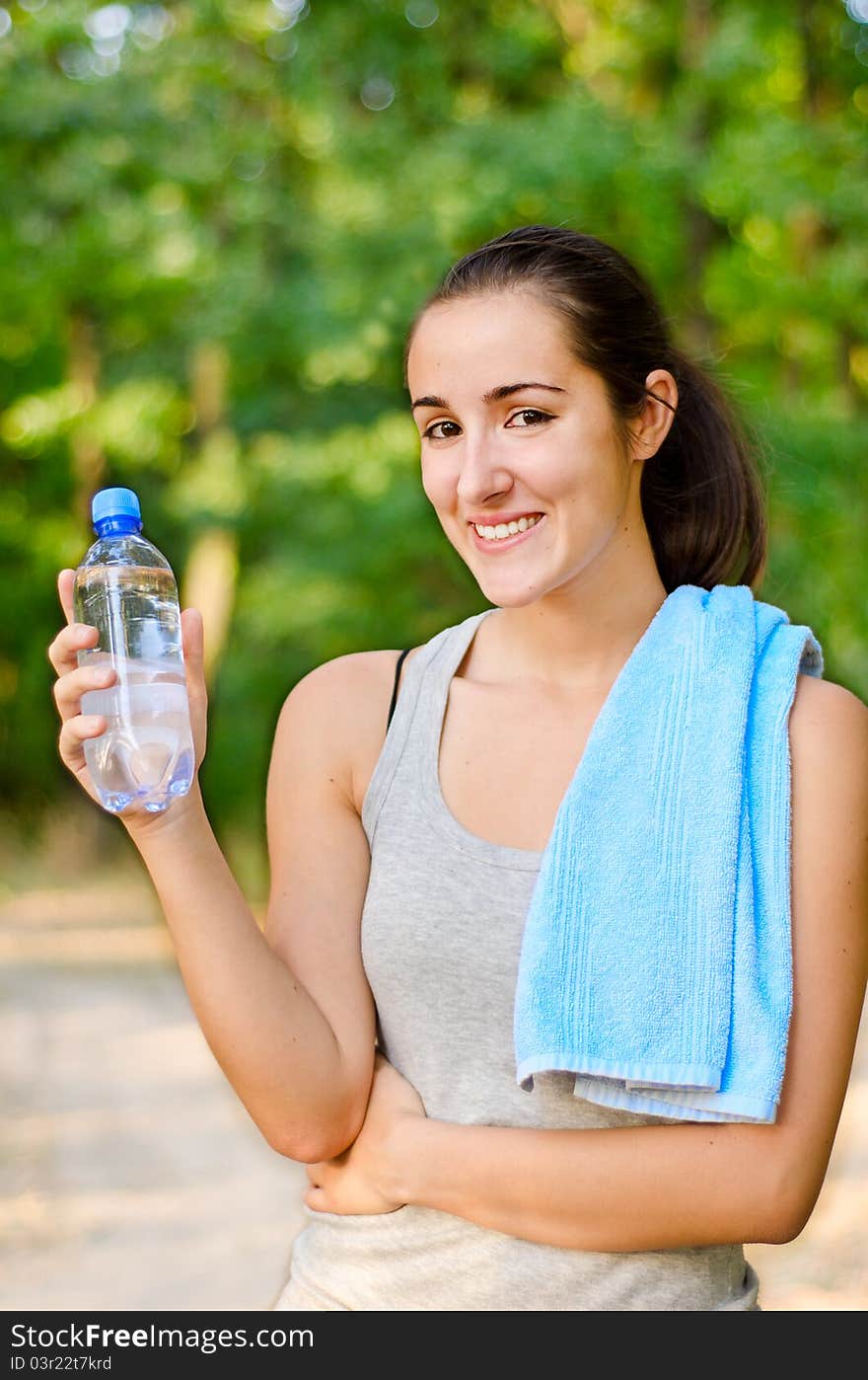 Teen girl resting after hard workout