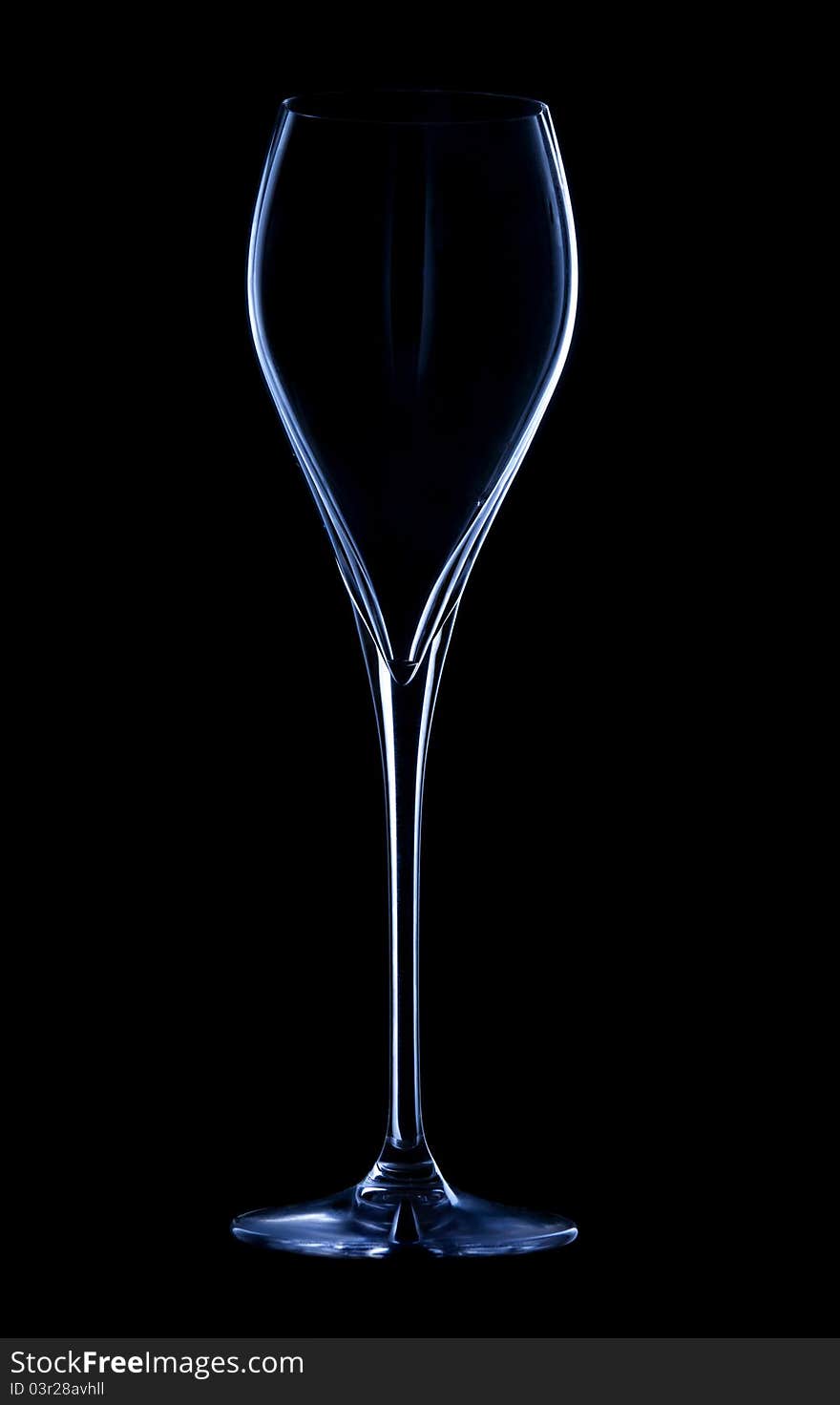 Elegant Empty wineglass on black background. Elegant Empty wineglass on black background