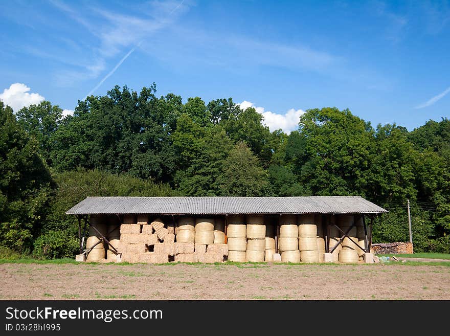 The storage of hay bale in agriculture