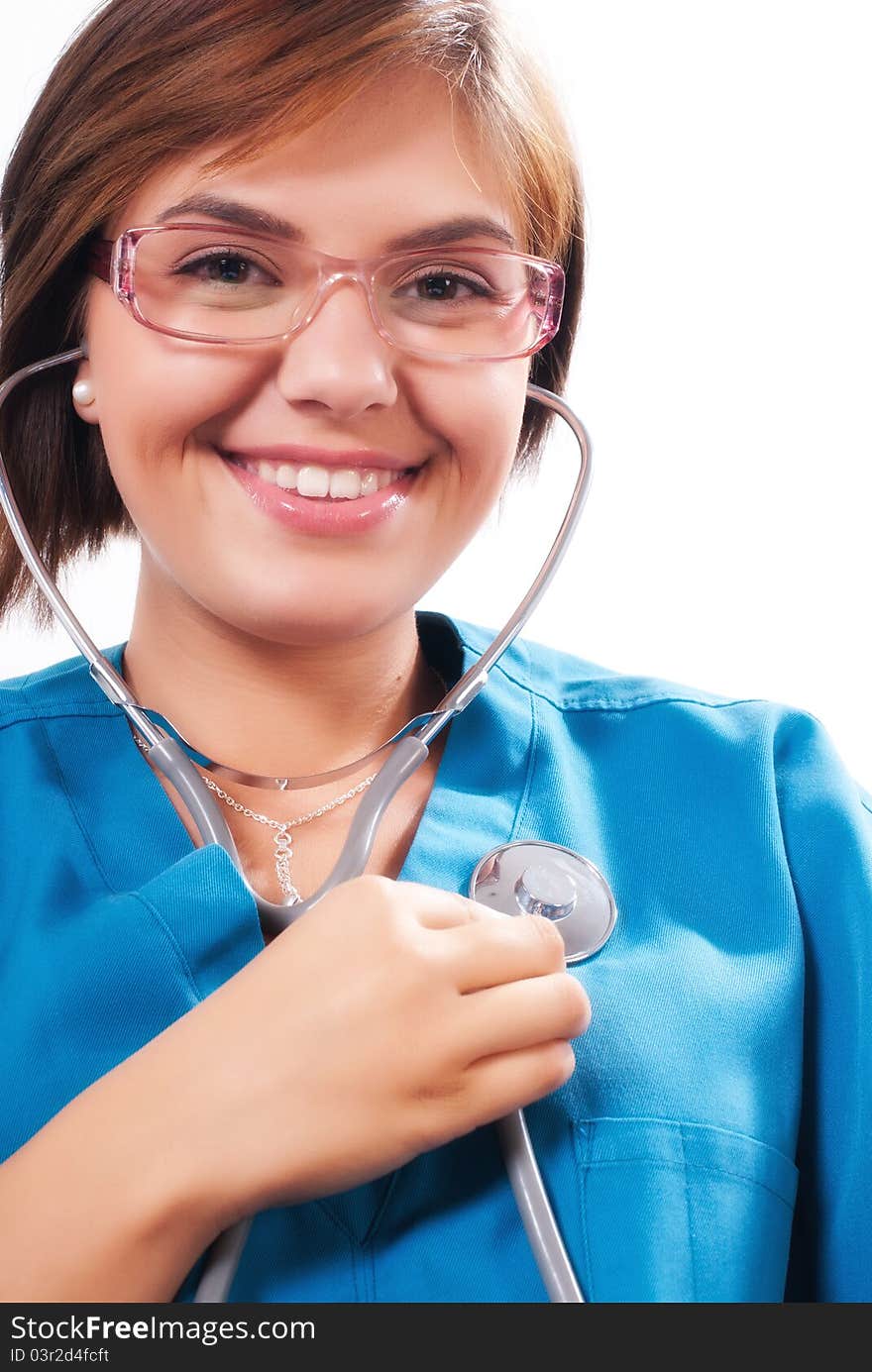 Medical doctor with stethoscope