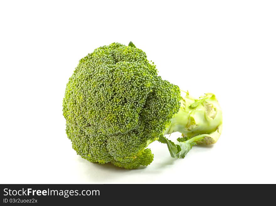 A fresh broccoli isolated on white background