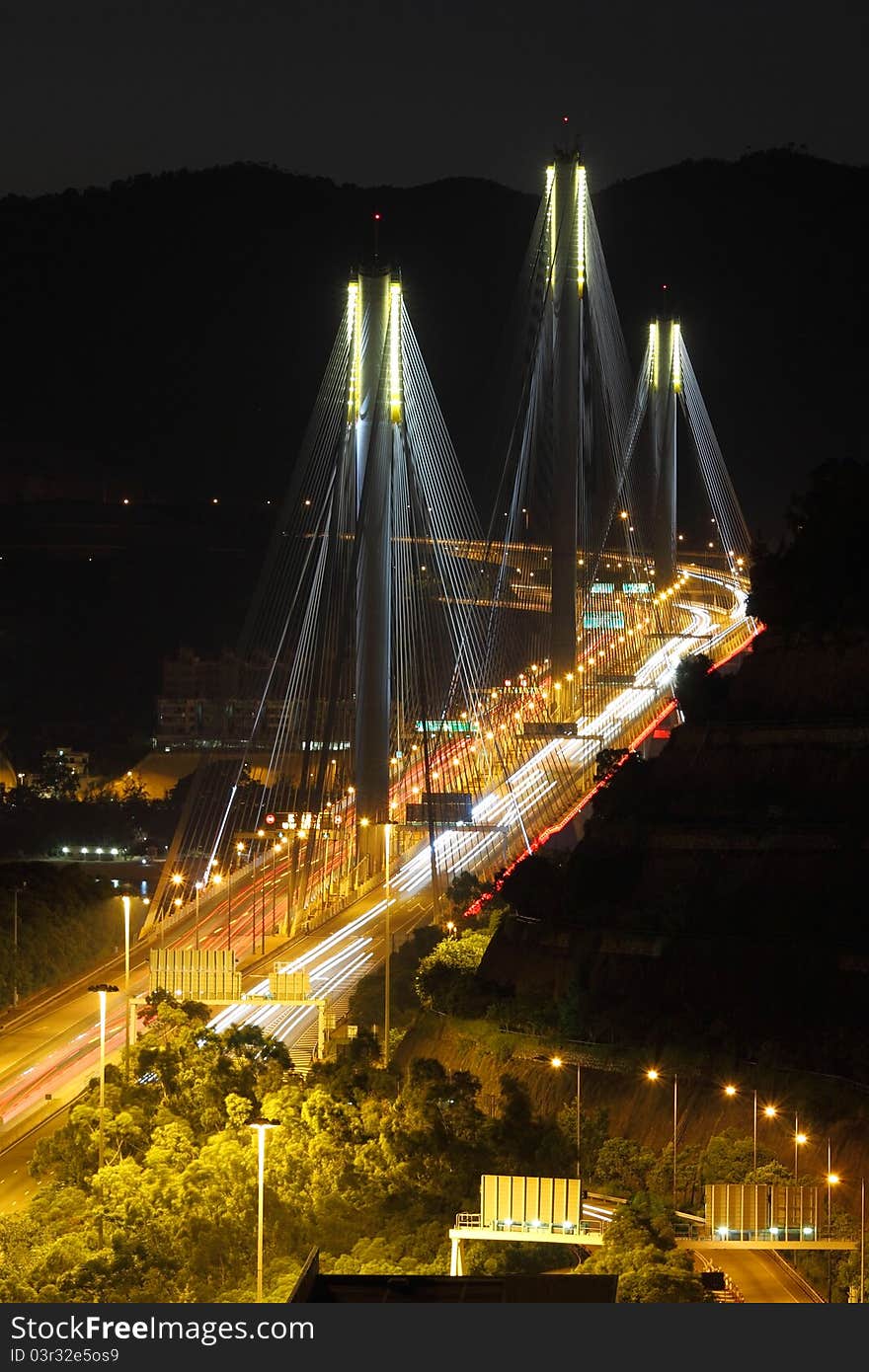 Ting Kau Bridge at night