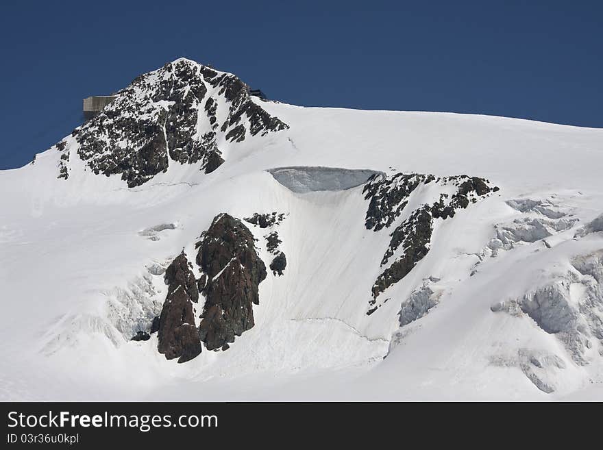 Panorama of the Klein Matterhorn, Aosta Valley. Panorama of the Klein Matterhorn, Aosta Valley