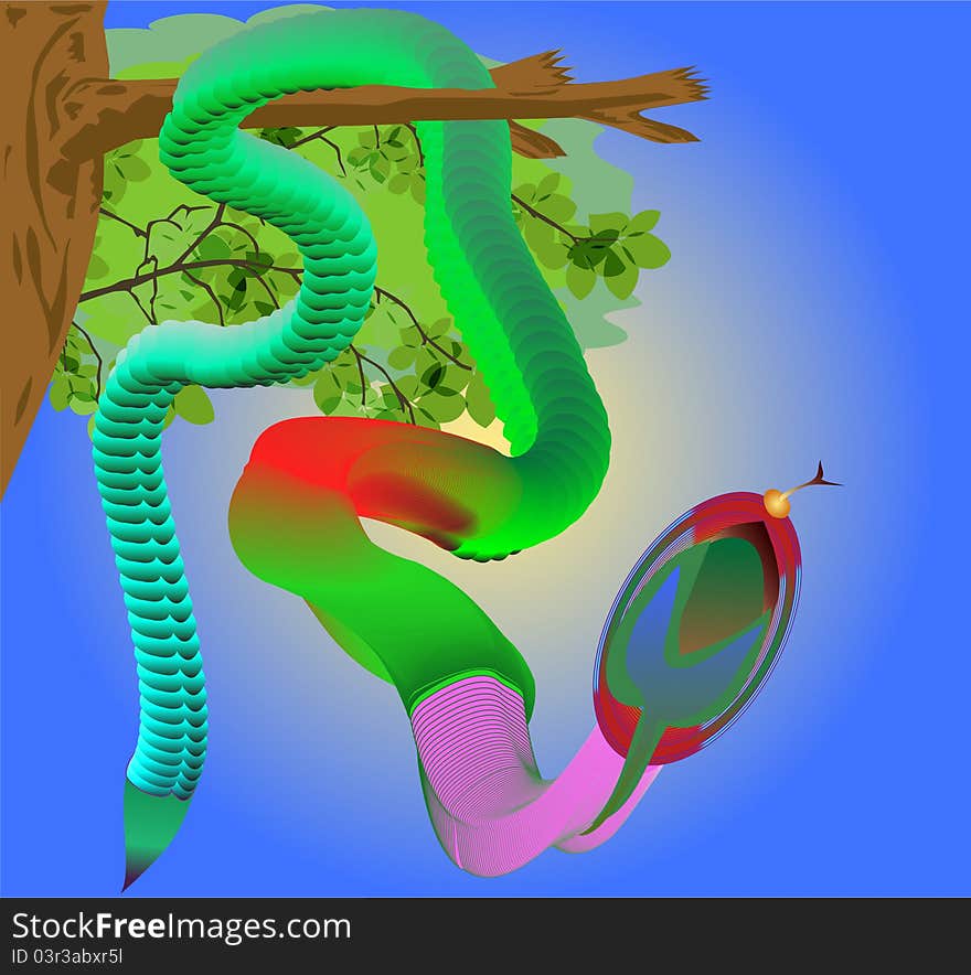 Vector image of venomous snake motley