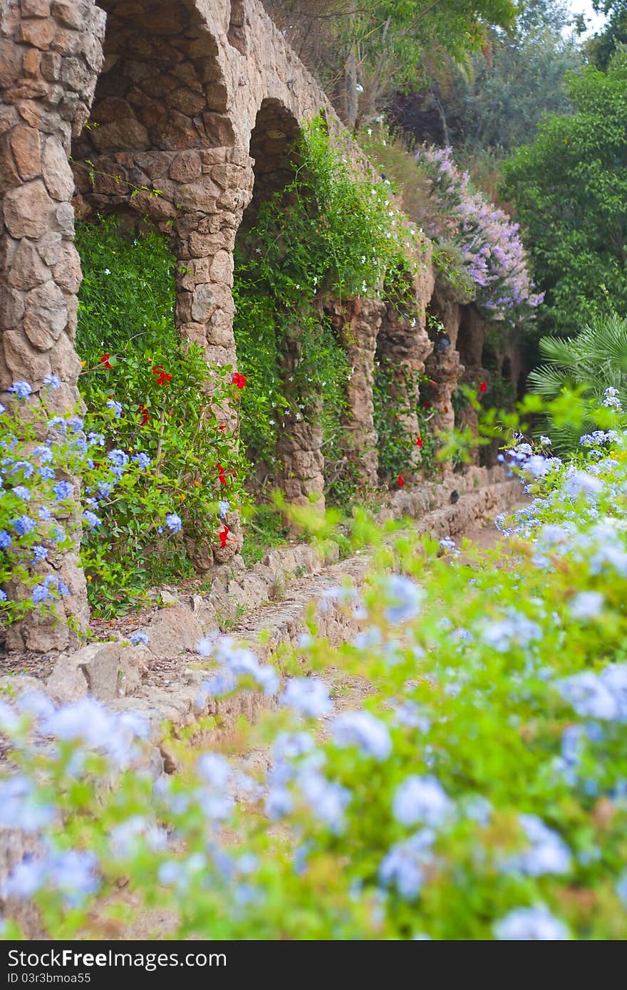 Lane in the Park Guell; Spain