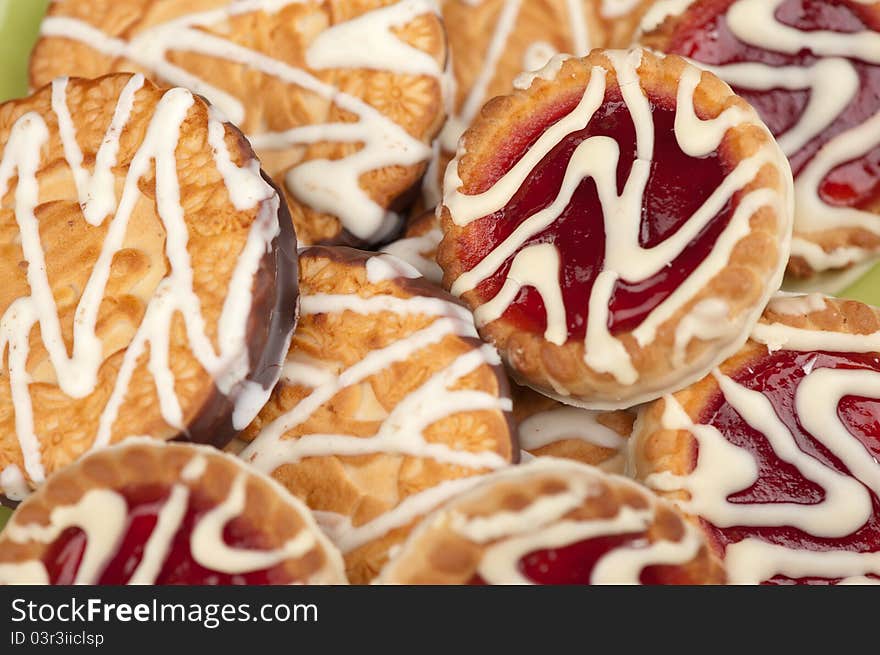 Cookies with jam close up