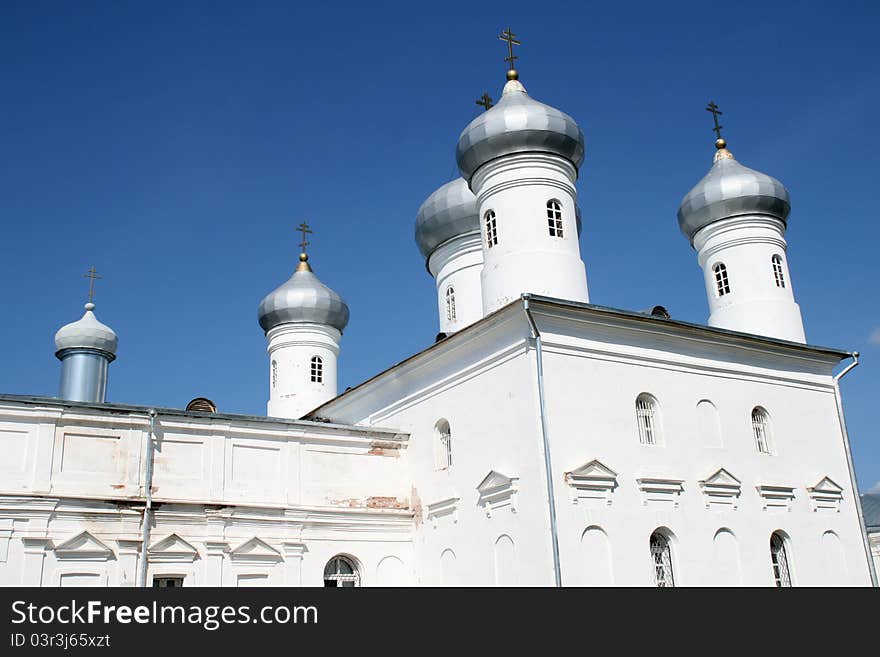 Yuriev monastery in Great Novgorod Russia