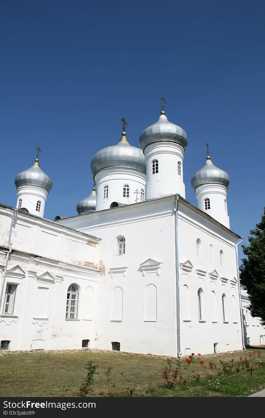 Yuriev monastery in Great Novgorod Russia