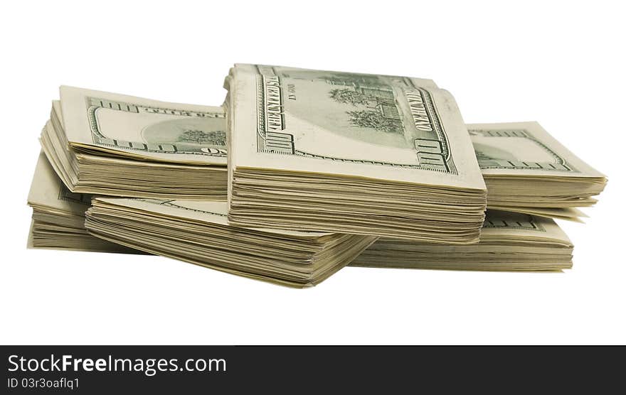 Group dollars isolated on white background. Group dollars isolated on white background